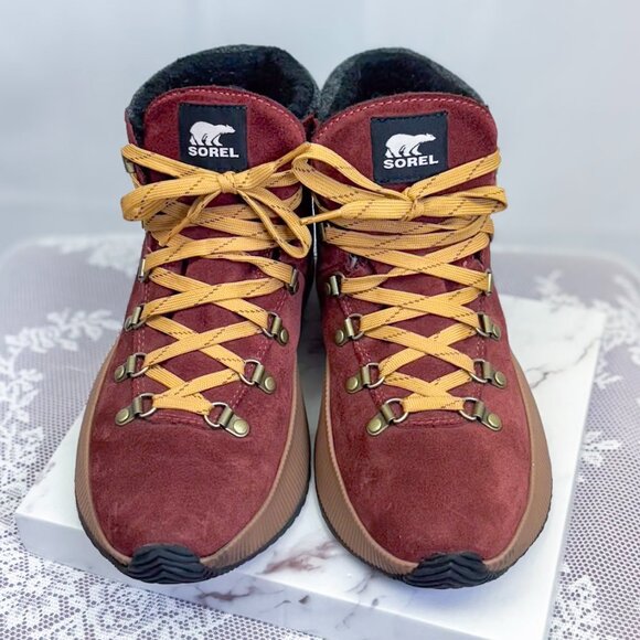 Sorel Out N About III Conquest WP Waterproof Boots Red Black - Picture 8 of 14